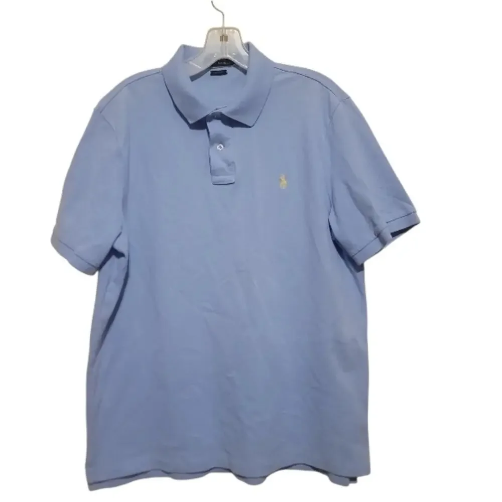 Ralph Lauren Classic Men Light Blue Polo Shortsleeve Polo Shirt Size Large